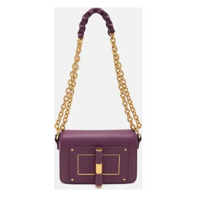 Tom Ford Purple Leather Natalia Chain Shoulder Bag