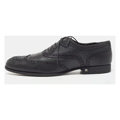 Louis Vuitton Black Brogue Leather Lace Up Oxfords Size