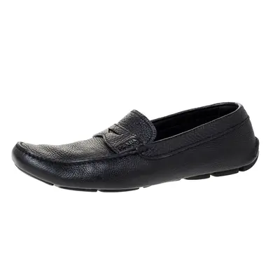 Prada Black Leather Penny Slip On Loafers Size 43.5