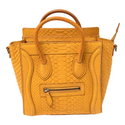 Celine Yellow Python Nano Luggage Tote