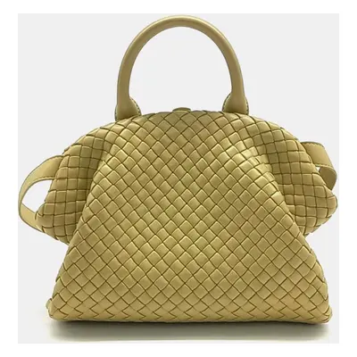 Bottega Veneta Beige Intrecciato Leather Small Top Handle bag