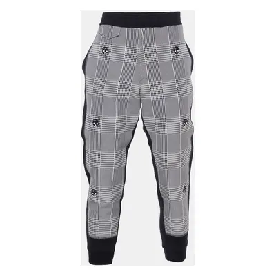 Alexander McQueen Black/White Patterned Cotton Trackpants