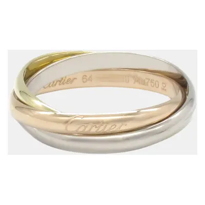 Cartier 18K Rose, Yellow and White Gold Trinity Band Ring EU