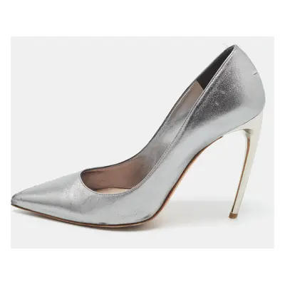 Alexander McQueen Metallic Leather Pointed Toe Pumps Size 38.5