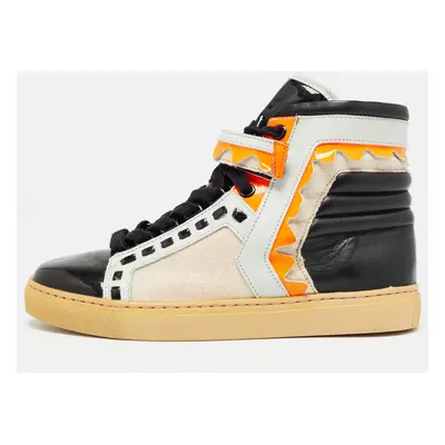 Sophia Webster Multicolor Leather and Glitter Riko High Top Sneakers Size