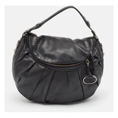 Gucci Black Leather Icon Bit Hobo