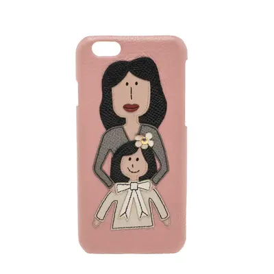 Dolce & Gabbana Pink Leather Mother & Daughter iPhone Case