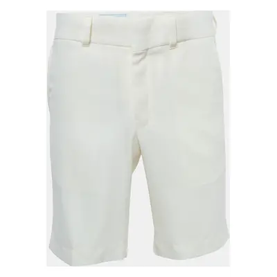 Casablanca White Wool Gabardine Bermuda Shorts