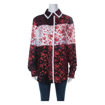 Preen Red Floral Print Crepe Button Down Shirt