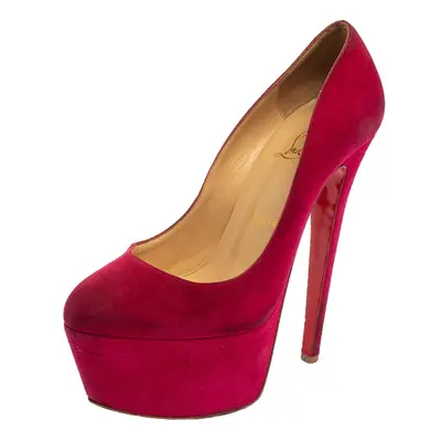 Christian Louboutin Pink Suede Daffodile Platform Pumps Size