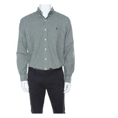 Ralph Lauren Green & White Checkered Cotton Classic Fit Shirt