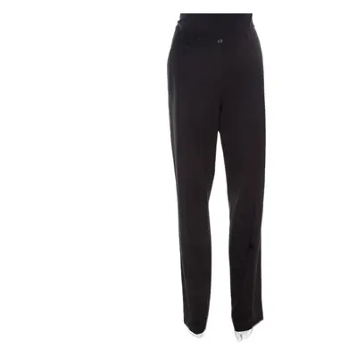 Michael Kors Black Wool Straight Fit Tailored Trousers