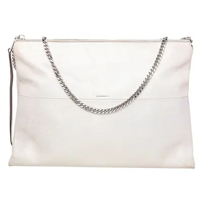 Coach Metallic Cream Leather High Rise Shoulder Bag