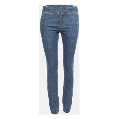 Chloe Blue Denim Elastic Waist Jeans Waist 28"