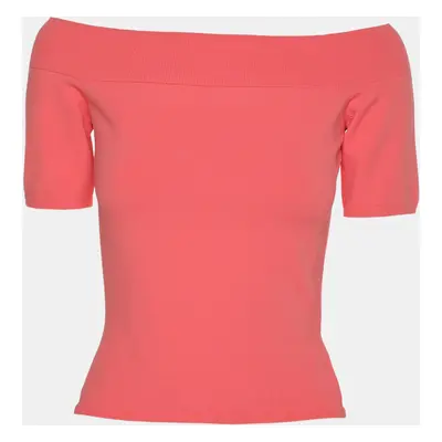 Alexander McQueen Coral Stretch Fabric Off The Shoulder Top