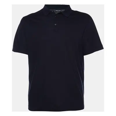 Giorgio Armani Navy Blue Knit Polo T-Shirt 3XL