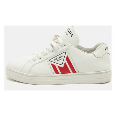 Prada White Leather Lace Up Sneakers Size