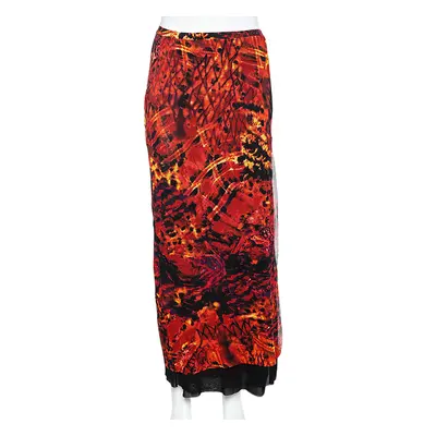 Kenzo Jeans Orange Printed Jersey Skirt