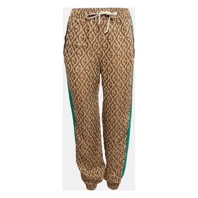 Gucci Brown G Rhombus Jacquard Side Stripe Track Pants