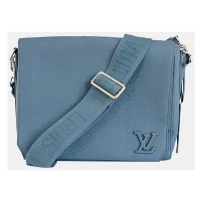 Louis Vuitton Blue Leather Aerogram Takeoff Messenger Bag