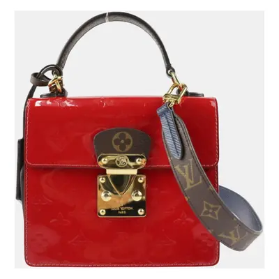 Louis Vuitton Red Monogram Canvas and Epi Leather Satchel Bag