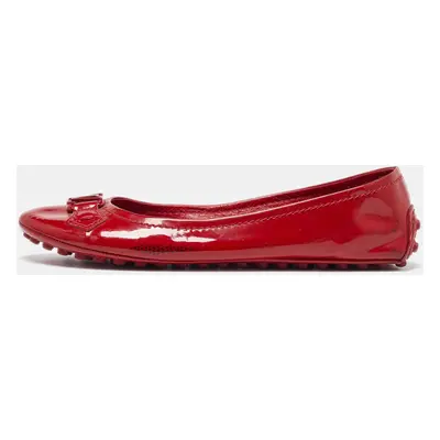 Louis Vuitton Red Patent Leather Oxford Ballet Flats Size