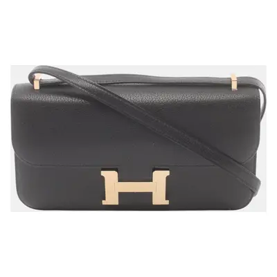 Hermes Constance Elan Miroir Shoulder Bag Black Leather