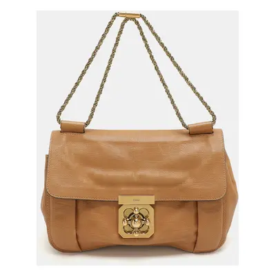 Chloe Brown Leather Medium Elsie Chain Shoulder Bag