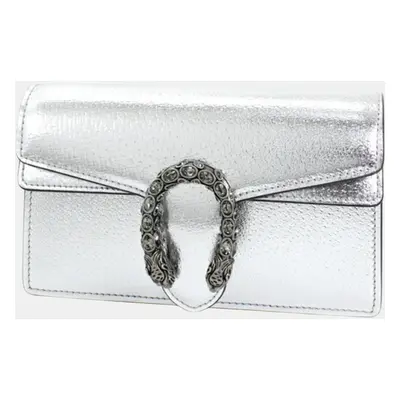 Gucci Silver Leather Duonissos Chain Shoulder bag