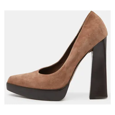 Marni Metallic Brown Suede Square Toe Platform Pumps Size