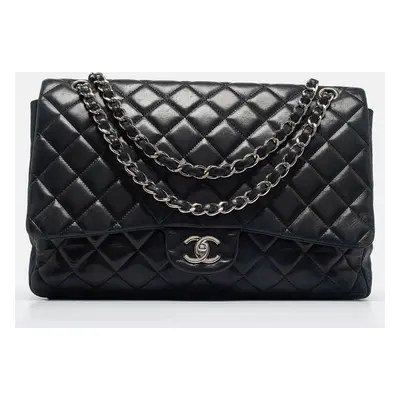 Chanel Black Quilted Leather Maxi Classic Single Flap Bag