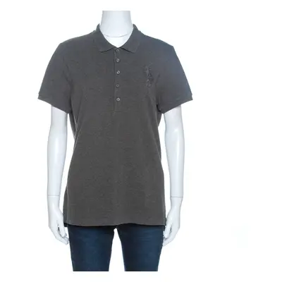 Ralph Lauren Grey Pique Cotton Skinny Polo T-Shirt