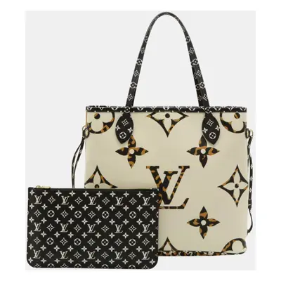 Louis Vuitton Ivory Camel Giant Monogram Jungle Neverfull Mm Tote Bag