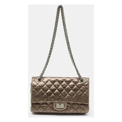 Chanel Metallic Quilted Aged Leather Reissue 2.55 Classic Flap Bag