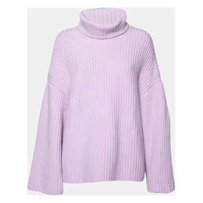 Nanushka Purple Wool Knit Turtle Neck Oversized Jumper