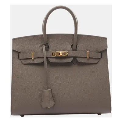 Hermes Birkin Sellier Handbag Grey Leather