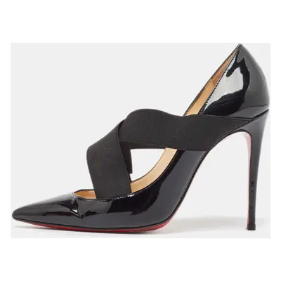 Christian Louboutin Black Patent Leather and Elastic Sharpstagram Pumps Size