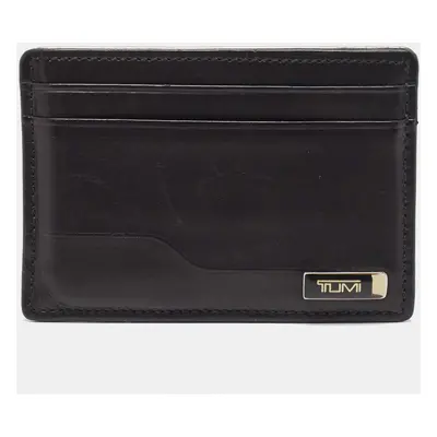 Tumi Black Leather Logo Card Holder