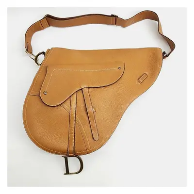 Christian Dior Tan Calfskin Limited Edition Baudrier Saddle Bag