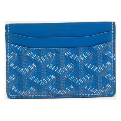 Goyard Blue Goyardine Coated Canvas and Leather Saint Sulpice Card Holder