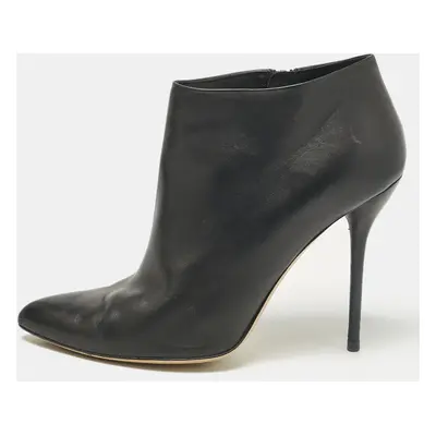 Gucci Black Leather Pointed Toe Ankle Booties Size