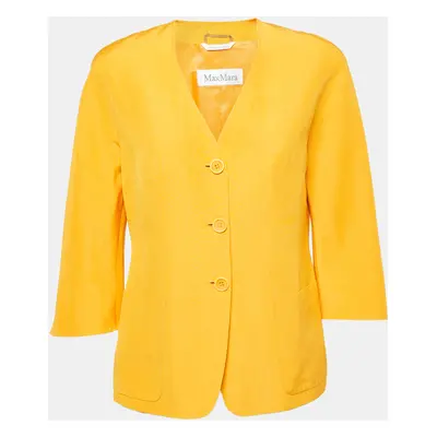 Max Mara Orange Linen & Silk Single Breasted Blazer