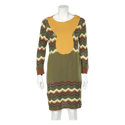 M Missoni Multicolor Patterned Wool Knit Mini Dress