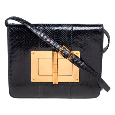 Tom Ford Black Python Large Natalia Shoulder Bag