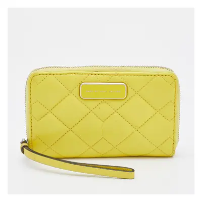 Marc by Marc Jacobs Yellow Quilted Leather Zip Around Wallet