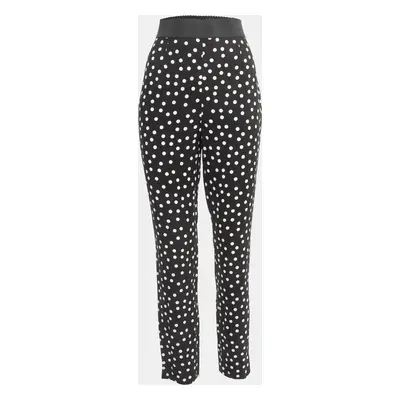 Dolce & Gabbana Polka Black Dot Crepe Trousers