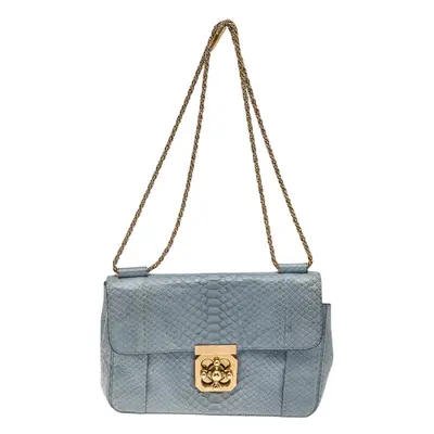 Chloe Blue Python Medium Elsie Shoulder Bag