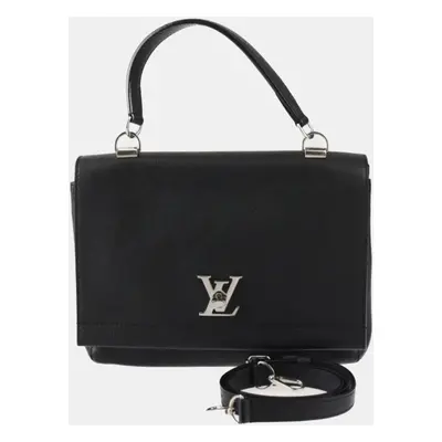 Louis Vuitton Black Calfskin Leather Lockme II Top Handle Bag