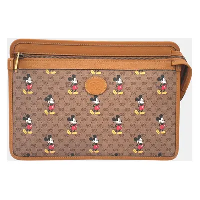 Gucci Brown Canvas Disney Clutch Bag