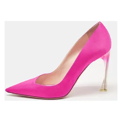 Dior Pink Canvas Pointed Toe Pumps Size 39.5